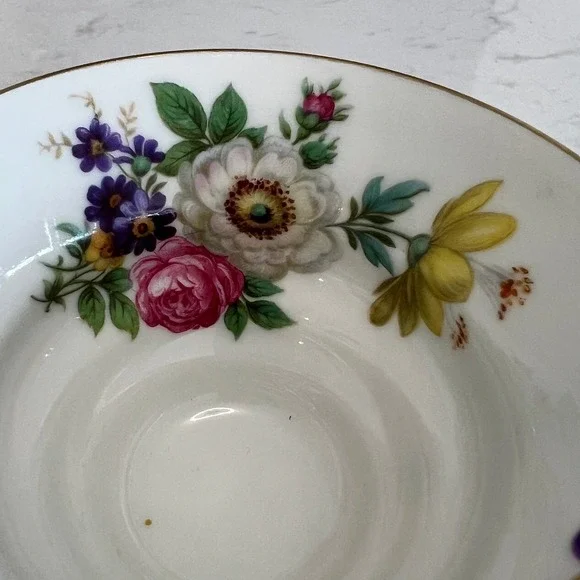 Vtg Mitterteich Bavaria Germany Pink Floral Tea Cup Saucer Gold Trim Shabby Chic - Picture 14 of 16